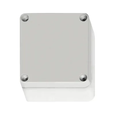 Cutie din ABS cu capac gri si balamale, 110x110x65mm