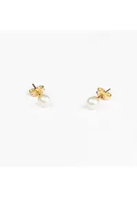 Cercei buton aur 585 - perle naturale 4 mm -