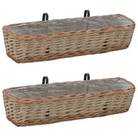 Gossi jardiniera de balcon, 2 buc., 80 cm, rachita cu captuseala pe