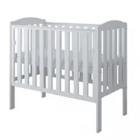 Set Patut din lemn Nichiduta Tobi White 100x50 cm cu saltea inclusa,laterala culisanta,margine din silicon,design modern,margini rotunjite,3 nivele de reglare somiera