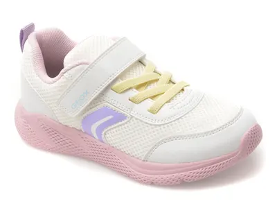 Pantofi sport GEOX albi, J36FWB, din material textil