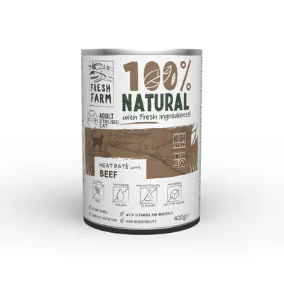 Fresh Farm Smooth pate with beef 400 gr Cat