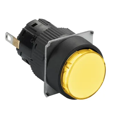 Lampa pilot rotunda Ø16 - IP65 - galbena - LED 24VDC integr. polariz - conector