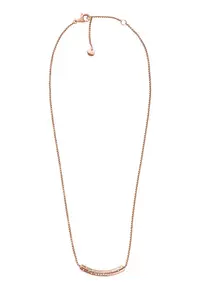 Colier de otel inoxidabil cu cristale - Auriu rose