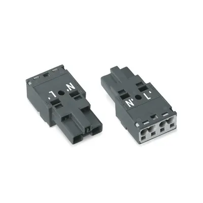 Plug; 2-pole; Cod. L; 4,00 mm²; dark gray