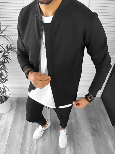 Trening barbati slim fit negru 1010 6-3