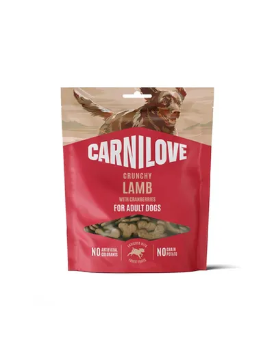 Snack crocant câini adulți CARNILOVE Crunchy Snack Lamb 200 g cu miel și merișoare