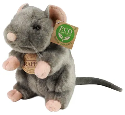 Jucărie de plus Rappa Eco Friends - Șoarece, în picioare, 16 cm