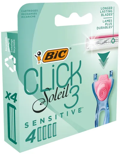 Rezerve aparat de ras Soleil Click Sensitive, 4 bucati, BIC