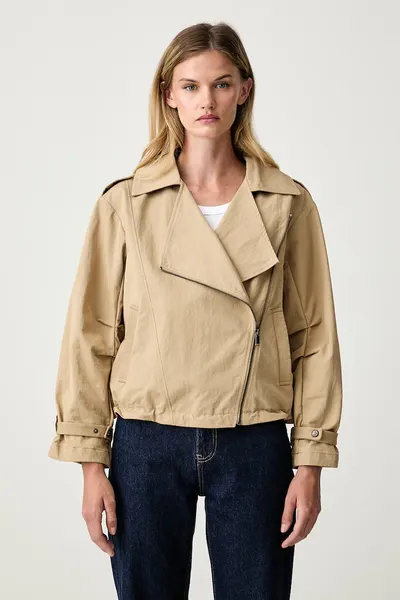 DKNY jachetă scurtă pentru femei cu bumbac