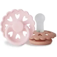 FRIGG Fairytale Round Silicone 2-Pack Size 2 suzetă The Snow Queen/The Princess and the Pea 2 buc