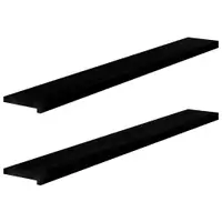 vidaXL Pervaz 2 buc lemn masiv de maro-negru 160x20x2 cm