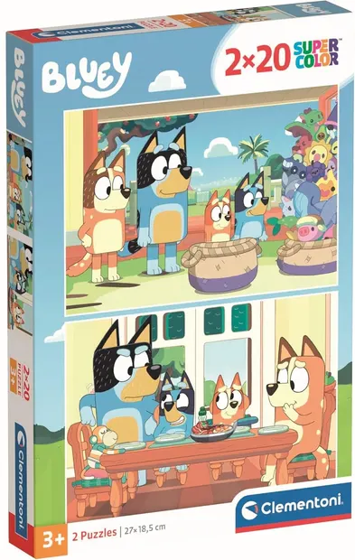 Puzzle pentru copii Clementoni din 2 x 20 piese - Bluey