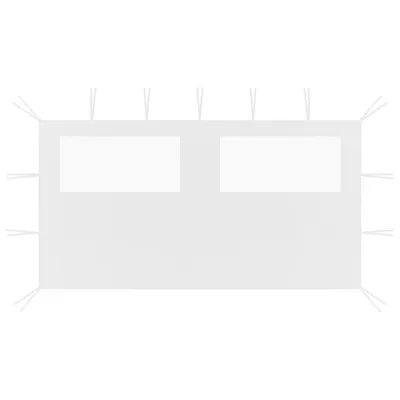 vidaXL Perete lateral foișor cu ferestre, alb, 4x2 m