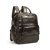 Rucsac pentru barbati, Emeric GT3325, piele naturala, Maro inchis