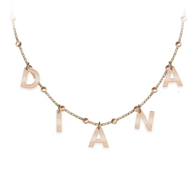 Raya - Colier tip salba din argint 925 placat cu aur roz personalizat cu nume