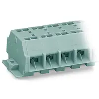4-conductor terminal strip; 4-pole; without push-buttons; with fixing flanges; for screw or similar mounting types; Fixing hole 3.2 mm Ø; 4 mm²; CAGE CLAMP®; 4,00 mm²; gray