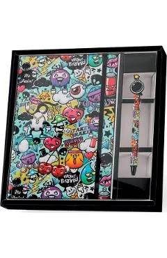Set carnet si pix: Graffiti