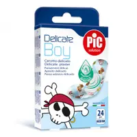 Plasturi piele sensibila Pic Solution Delicate Boy pentru copii 19x72mm cu solutie antibacteriana 24 buccut