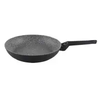 Tigaie din Aluminiu, Diametru 24 cm, Interior Granit, Compatibil Inductie, Negru