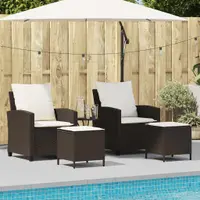 Gossi set canapele de gradina, 4 piese, cu perne, maro poliratan maro