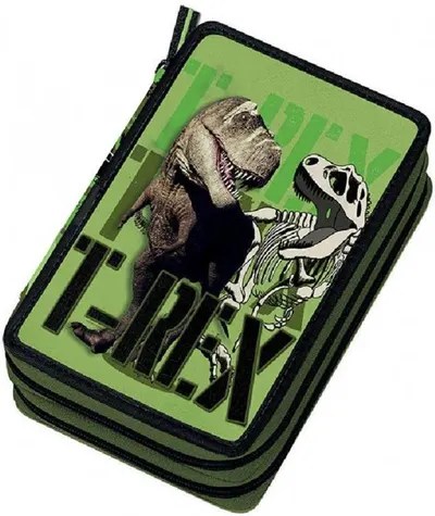 Penar școlar echipat Graffiti T-Rex - Cu 2 fermoare