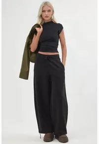 Pantaloni de trening - jogger - elastic - negru - bumbac/poliester
