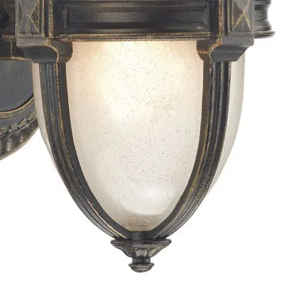 Aplica Richmond Outdoor Wall Light Black/Gold Glass IP43