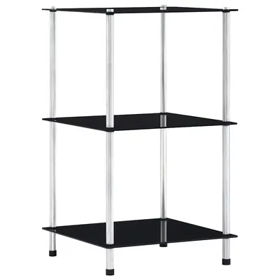vidaXL Raft cu 3 niveluri, negru, 40 x 40 x 67 cm, sticlă securizată