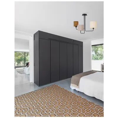 Lampa suspendata BITONTO Nisipiu Negru Metal Gray, Brown & Ivory Fabric Shade LED E14 3x5W 230V IP20 Fara bec