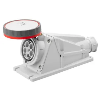 Priza industriala aparenta 90° - IP67 - 2P+E 63A 380-415V 50/60HZ - RED - 9H - Strangere cu surub