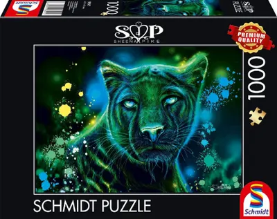 Puzzle Schmidt din 1000 de piese - Panteră albastru-verde