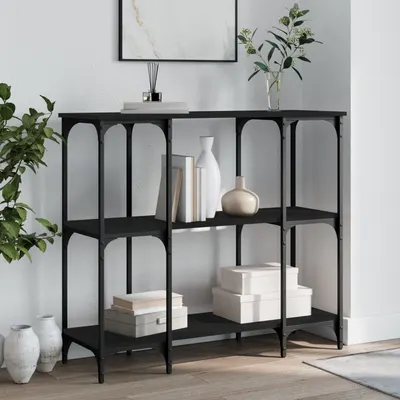 vidaXL Măsuță consolă, negru, 102x35x90 cm, lemn compozit