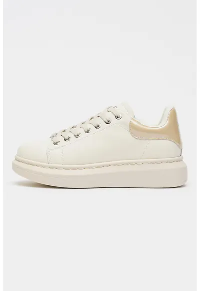 Pantofi sport low-cut din piele - Bej/Crem
