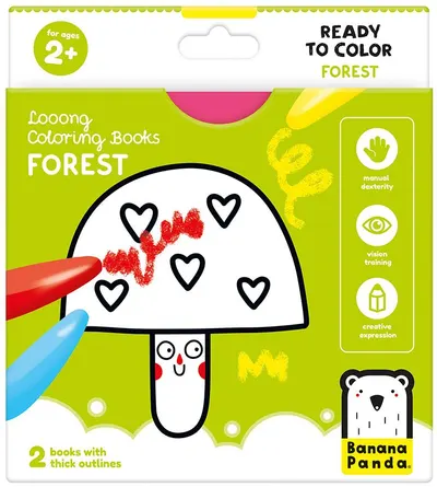 Cărți de colorat Banana Panda Looong Coloring Book - Pădure