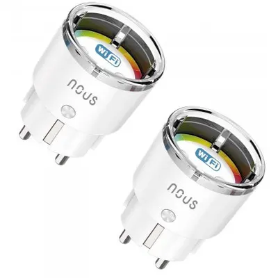 Set 2 prize inteligente Nous A1, Wi-Fi, 15A/3450W, monitorizare energie , control vocal, compatibil Google Assistant, amazon alexa 5907772033456
