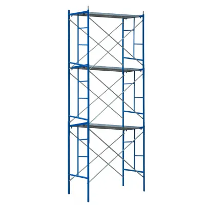 Schela circulabila -albastra- din otel H5100*L1800*W1219 mm cu 6 seturi de diagonale și 3 platforme