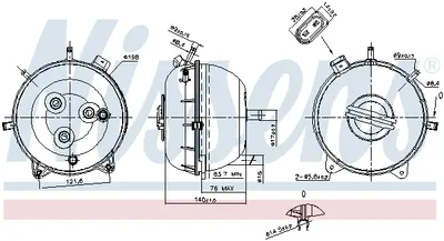 Vas expansiune cu capac, cu senzor nivel potrivit VW CALIFORNIA T5 CAMPER, MULTIVAN V, TRANSPORTER V 04.03-08.15