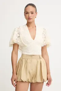 Twinset bluză cu volane pentru femei, din dantelă