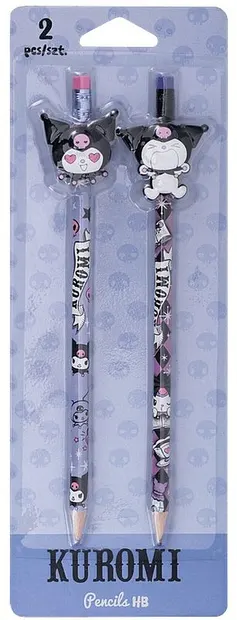 Set creioane grafit cu radieră Cool Pack Kuromi 1 - HB, 2 bucăți