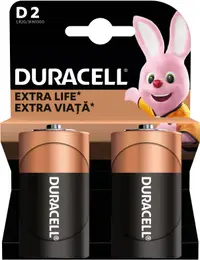 Baterii alcaline Duracell - Basic, D, 2 buc.