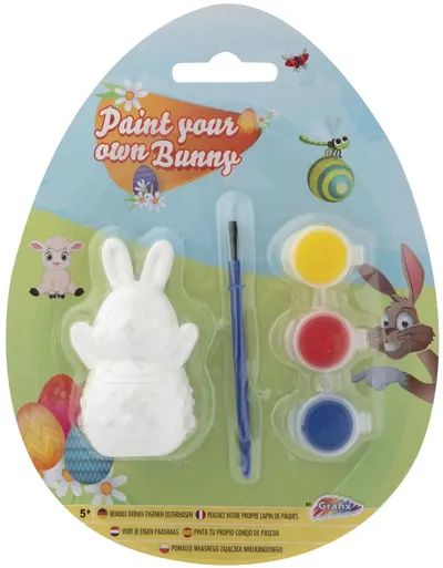 Planșă de colorat Moxy - Iepure + 3 vopsele și o pensulă