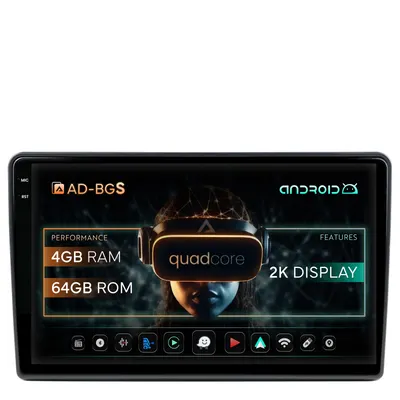 Navigatie 2K Jeep Dodge Chrysler Universal, Android, S-Quadcore 4GB RAM + 64GB ROM, 10.36 Inch - AD-BGS100042K+AD-BGRKIT291