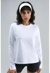 Bluza - Jerseu - Alb - Decolteu rotund