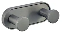 Agățătoare de perete dublă Inter Ceramic - Lusso, 4.15 х 4 х 10.4 cm, Gun Grey