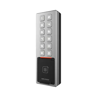 Cititor de proximitate cu tastatura Hikvision DS-K1T805MBFWX, M1 card, RS-485 and Wiegand (W26, W34), network interface, Wi-Fi