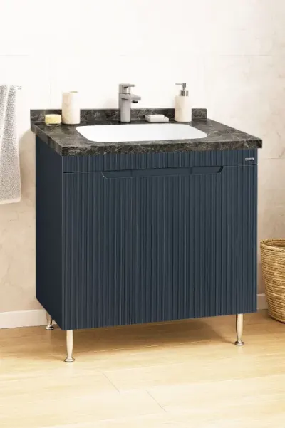 Set Baza front MDF si Lavoar seria 833, montat, 80 cm, antracit