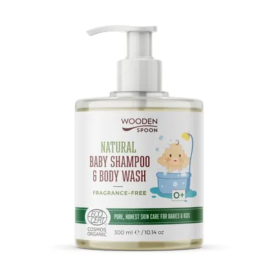 Sampon si gel de dus fara parfum pentru copii si bebelusi ecologic 300ml Wooden Spoon