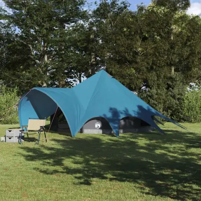 vidaXL Cort Teepee pentru 5 Persoane 5 persoană Albastru și Gri