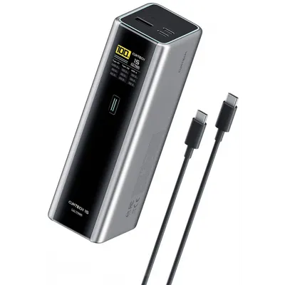 Baterie Externa Cuktech, 20000mAh, 210W, QC + PD, 1 x USB-A - 2 x USB-C, Gri CKPB200UGLGR